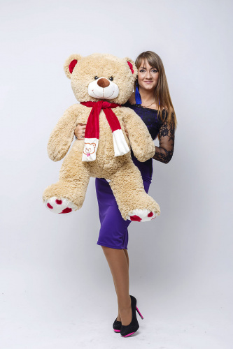 Большой медведь My Love 130 см Золотой